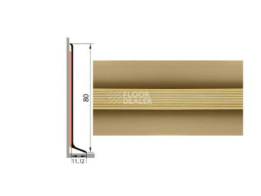Плинтус Плинтус алюминиевый Русский профиль 80мм АНОДИРОВАННОЕ ПОКРЫТИЕ золото глянец фото 1 | FLOORDEALER