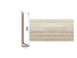 Плинтус алюминиевый Русский профиль 100мм ДЕКОРАТИВНОЕ ПОКРЫТИЕ дуб арктический фото 1 | FLOORDEALER