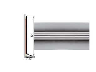 Плинтус Плинтус алюминиевый Русский профиль 80мм АНОДИРОВАННОЕ ПОКРЫТИЕ серебро глянец фото 1 | FLOORDEALER