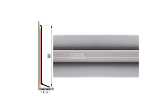 Плинтус алюминиевый Русский профиль 80мм АНОДИРОВАННОЕ ПОКРЫТИЕ серебро глянец фото 1 | FLOORDEALER