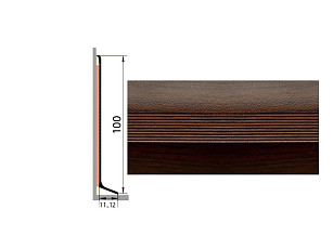 Плинтус Плинтус алюминиевый Русский профиль 100мм ДЕКОРАТИВНОЕ ПОКРЫТИЕ орех тёмный фото 1 | FLOORDEALER