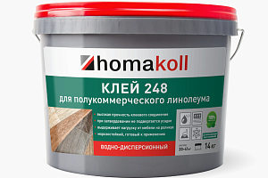 Сопутствующие материалы Homakoll 248 для полукоммерческого линолеума Homakoll 248 7 кг. Клей для полукоммерческого линолеума, водно-дисперсионный фото  | FLOORDEALER