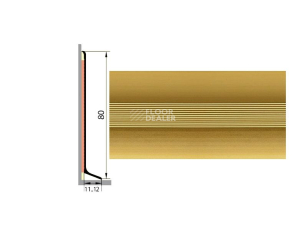 Плинтус алюминиевый Русский профиль 80мм АНОДИРОВАННОЕ ПОКРЫТИЕ золото матовое фото 1 | FLOORDEALER