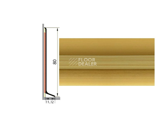 Плинтус Плинтус алюминиевый Русский профиль 80мм АНОДИРОВАННОЕ ПОКРЫТИЕ золото матовое фото 1 | FLOORDEALER