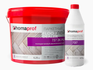 Сопутствующие материалы Homaprof 737 2K PU для паркета Homaprof 737 2K PU 7 кг. (А+В) Клей для паркета, 2K полиуретановый фото 1 | FLOORDEALER