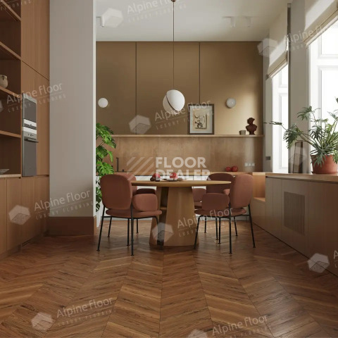 Alpine Floor Chevron Art 12мм LF109-11 Орех Монблан фото 5 | FLOORDEALER