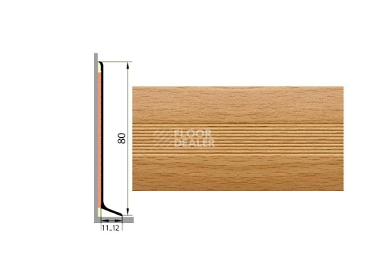 Плинтус Плинтус алюминиевый Русский профиль 80мм ДЕКОРАТИВНОЕ ПОКРЫТИЕ бук натуральный фото 1 | FLOORDEALER