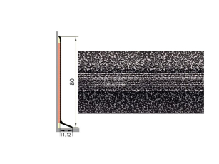 Плинтус алюминиевый Русский профиль 80мм ПОЛИМЕРНОЕ ПОКРЫТИЕ скрип алюминий фото 1 | FLOORDEALER