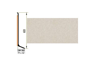 Плинтус Плинтус алюминиевый Русский профиль 60мм ПОЛИМЕРНОЕ ПОКРЫТИЕ травертин фото 1 | FLOORDEALER