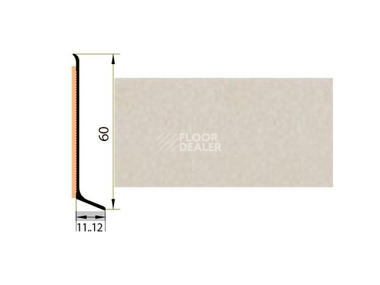 Плинтус Плинтус алюминиевый Русский профиль 60мм ПОЛИМЕРНОЕ ПОКРЫТИЕ травертин фото 1 | FLOORDEALER