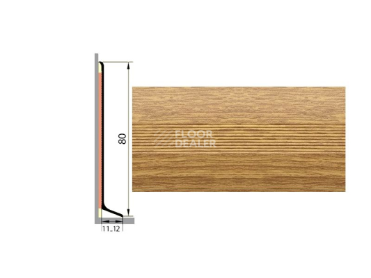 Плинтус Плинтус алюминиевый Русский профиль 80мм ДЕКОРАТИВНОЕ ПОКРЫТИЕ дуб светлый фото 1 | FLOORDEALER