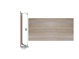 Плинтус алюминиевый Русский профиль 80мм ДЕКОРАТИВНОЕ ПОКРЫТИЕ дуб арт фото 1 | FLOORDEALER