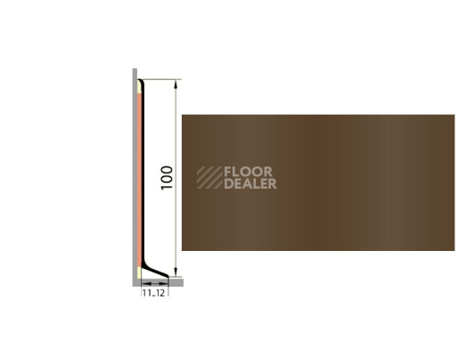 Плинтус Плинтус алюминиевый Русский профиль 100мм ПОЛИМЕРНОЕ ПОКРЫТИЕ темно-коричневый фото 1 | FLOORDEALER