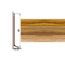 Плинтус Плинтус алюминиевый Русский профиль 80мм ДЕКОРАТИВНОЕ ПОКРЫТИЕ дуб эдельвейс фото 1 | FLOORDEALER