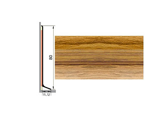 Плинтус алюминиевый Русский профиль 80мм ДЕКОРАТИВНОЕ ПОКРЫТИЕ дуб эдельвейс фото 1 | FLOORDEALER