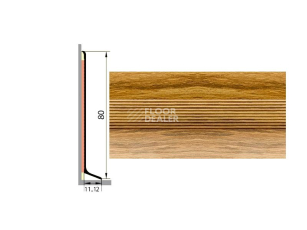 Плинтус Плинтус алюминиевый Русский профиль 80мм ДЕКОРАТИВНОЕ ПОКРЫТИЕ дуб эдельвейс фото 1 | FLOORDEALER