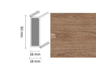Плинтус Широкий плинтус Cubu flex life XL 60/19 Touch and style 2951 careen фото 1 | FLOORDEALER