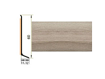 Плинтус алюминиевый Русский профиль 60мм ДЕКОРАТИВНОЕ ПОКРЫТИЕ дуб дымчатый фото 1 | FLOORDEALER