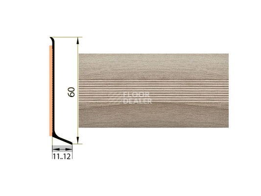 Плинтус Плинтус алюминиевый Русский профиль 60мм ДЕКОРАТИВНОЕ ПОКРЫТИЕ дуб дымчатый фото 1 | FLOORDEALER