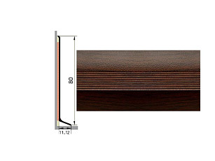 Плинтус Плинтус алюминиевый Русский профиль 80мм ДЕКОРАТИВНОЕ ПОКРЫТИЕ орех тёмный фото 1 | FLOORDEALER