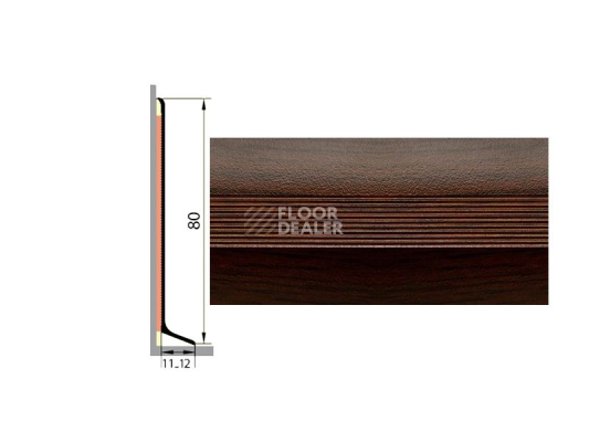 Плинтус Плинтус алюминиевый Русский профиль 80мм ДЕКОРАТИВНОЕ ПОКРЫТИЕ орех тёмный фото 1 | FLOORDEALER