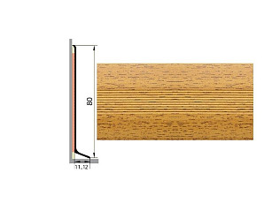 Плинтус Плинтус алюминиевый Русский профиль 80мм ДЕКОРАТИВНОЕ ПОКРЫТИЕ бук фото 1 | FLOORDEALER