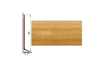 Плинтус Плинтус алюминиевый Русский профиль 80мм ДЕКОРАТИВНОЕ ПОКРЫТИЕ бук фото 1 | FLOORDEALER
