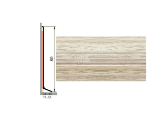 Плинтус алюминиевый Русский профиль 80мм ДЕКОРАТИВНОЕ ПОКРЫТИЕ дуб арктический фото 1 | FLOORDEALER