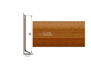 Плинтус алюминиевый Русский профиль 80мм ДЕКОРАТИВНОЕ ПОКРЫТИЕ вишня фото 1 | FLOORDEALER
