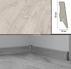 Плинтус МДФ Kronotex ламинированный D3223 Плинтус ламинированный МДФ Kronotex Дуб Атлас белый фото 1 | FLOORDEALER