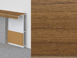 Плинтус Плинтус ковровый с фурнитурой и ребрами жесткости Dollken TL-51 2073 (22) Орех фото 1 | FLOORDEALER