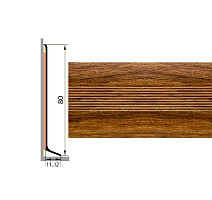 Плинтус Плинтус алюминиевый Русский профиль 80мм ДЕКОРАТИВНОЕ ПОКРЫТИЕ дуб медовый фото 1 | FLOORDEALER
