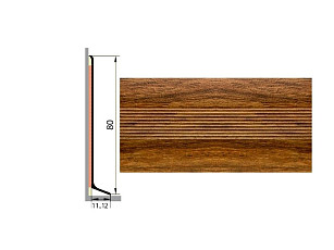 Плинтус Плинтус алюминиевый Русский профиль 80мм ДЕКОРАТИВНОЕ ПОКРЫТИЕ дуб медовый фото 1 | FLOORDEALER