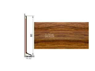 Плинтус алюминиевый Русский профиль 80мм ДЕКОРАТИВНОЕ ПОКРЫТИЕ дуб медовый фото 1 | FLOORDEALER