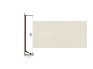 Плинтус алюминиевый Русский профиль 80мм ПОЛИМЕРНОЕ ПОКРЫТИЕ сильвер фото 1 | FLOORDEALER