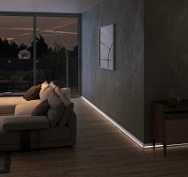 Плинтус Cubica LS80 со свето-прозрачной вставкой для Led подсветки 1209 фото 2 | FLOORDEALER