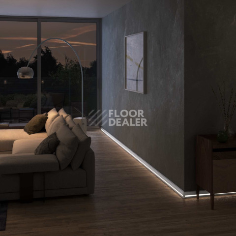 Плинтус Cubica LS80 со свето-прозрачной вставкой для Led подсветки 1209 фото 2 | FLOORDEALER