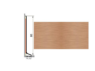 Плинтус алюминиевый Русский профиль 80мм АНОДИРОВАННОЕ ПОКРЫТИЕ медь матовая фото 1 | FLOORDEALER