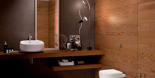 Напольные покрытия на стену ванной комнаты