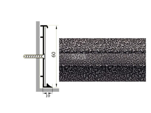 Коммерческий плинтус алюминиевый Русский профиль 60мм ПОЛИМЕРНОЕ ПОКРЫТИЕ скрип алюминий фото 1 | FLOORDEALER
