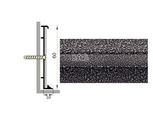 Плинтус Коммерческий плинтус алюминиевый Русский профиль 60мм ПОЛИМЕРНОЕ ПОКРЫТИЕ скрип алюминий фото 1 | FLOORDEALER