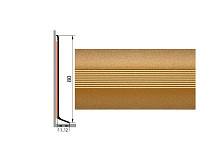 Плинтус Плинтус алюминиевый Русский профиль 80мм ПОЛИМЕРНОЕ ПОКРЫТИЕ золото фото 1 | FLOORDEALER