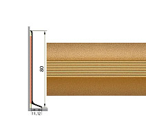 Плинтус Плинтус алюминиевый Русский профиль 80мм ПОЛИМЕРНОЕ ПОКРЫТИЕ золото фото 1 | FLOORDEALER