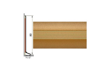 Плинтус Плинтус алюминиевый Русский профиль 80мм ПОЛИМЕРНОЕ ПОКРЫТИЕ золото фото 1 | FLOORDEALER