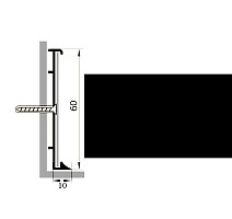 Плинтус Коммерческий плинтус алюминиевый Русский профиль 60мм АНОДИРОВАННОЕ ПОКРЫТИЕ черный матовый фото 1 | FLOORDEALER