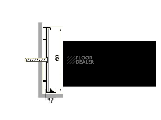 Плинтус Коммерческий плинтус алюминиевый Русский профиль 60мм АНОДИРОВАННОЕ ПОКРЫТИЕ черный матовый фото 1 | FLOORDEALER