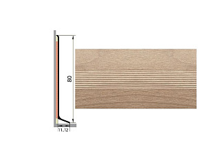 Плинтус алюминиевый Русский профиль 80мм ДЕКОРАТИВНОЕ ПОКРЫТИЕ дуб жемчужный фото 1 | FLOORDEALER