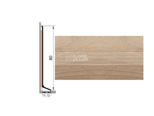 Плинтус алюминиевый Русский профиль 80мм ДЕКОРАТИВНОЕ ПОКРЫТИЕ дуб жемчужный фото 1 | FLOORDEALER