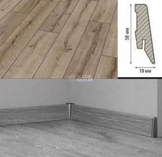 Плинтус МДФ Kronotex ламинированный D3075 Плинтус ламинированный МДФ Kronotex Дуб Рип D3075/ Дуб Рифт D3044 фото 1 | FLOORDEALER