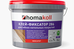Сопутствующие материалы Homakoll 286 Клей — фиксатор для гибких напольных покрытий Homakoll 286 10 кг. Клей — фиксатор для гибких напольных покрытий фото  | FLOORDEALER